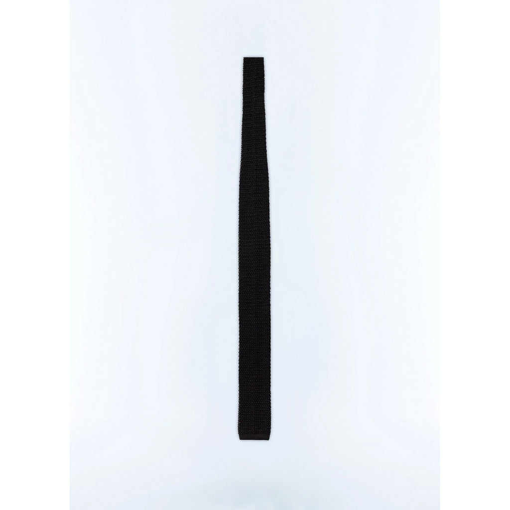 Cravate En Tricot Unie - Noir