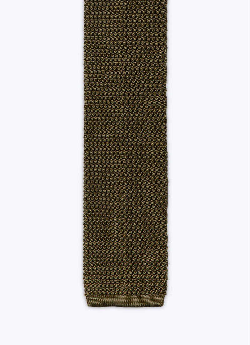 Fursac - Olive Green Silk Tricot Tie