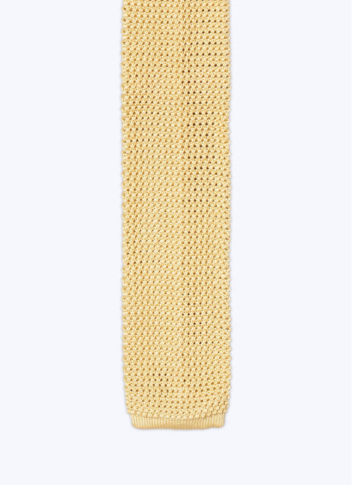 Fursac - Plain Knit Tie Pale Yellow - Vanilla