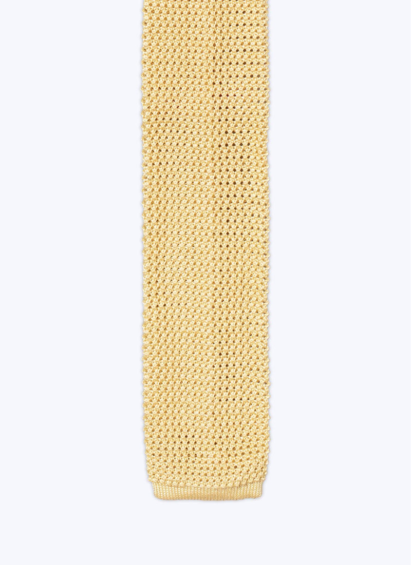 Fursac - Plain Knit Tie Pale Yellow - Vanilla