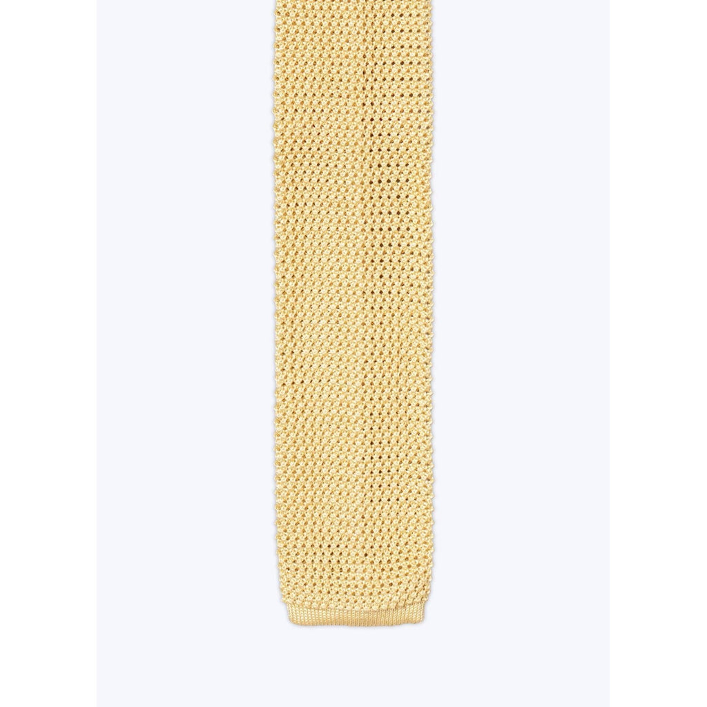 Corbata de punto de seda - Amarillo pálido