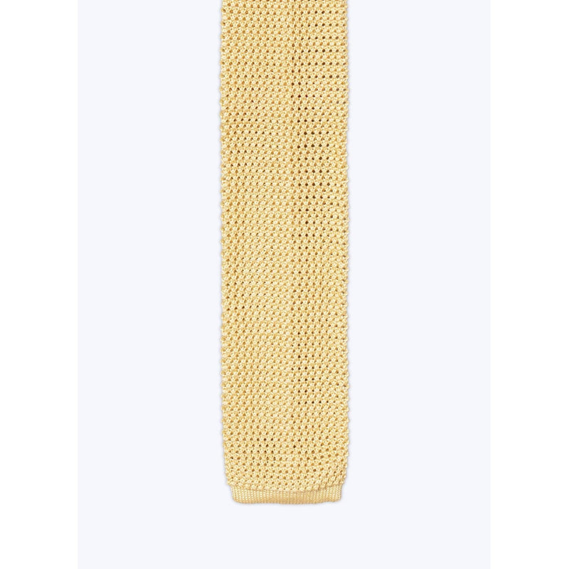 Cravate En Tricot De Soie - Jaune Pâle