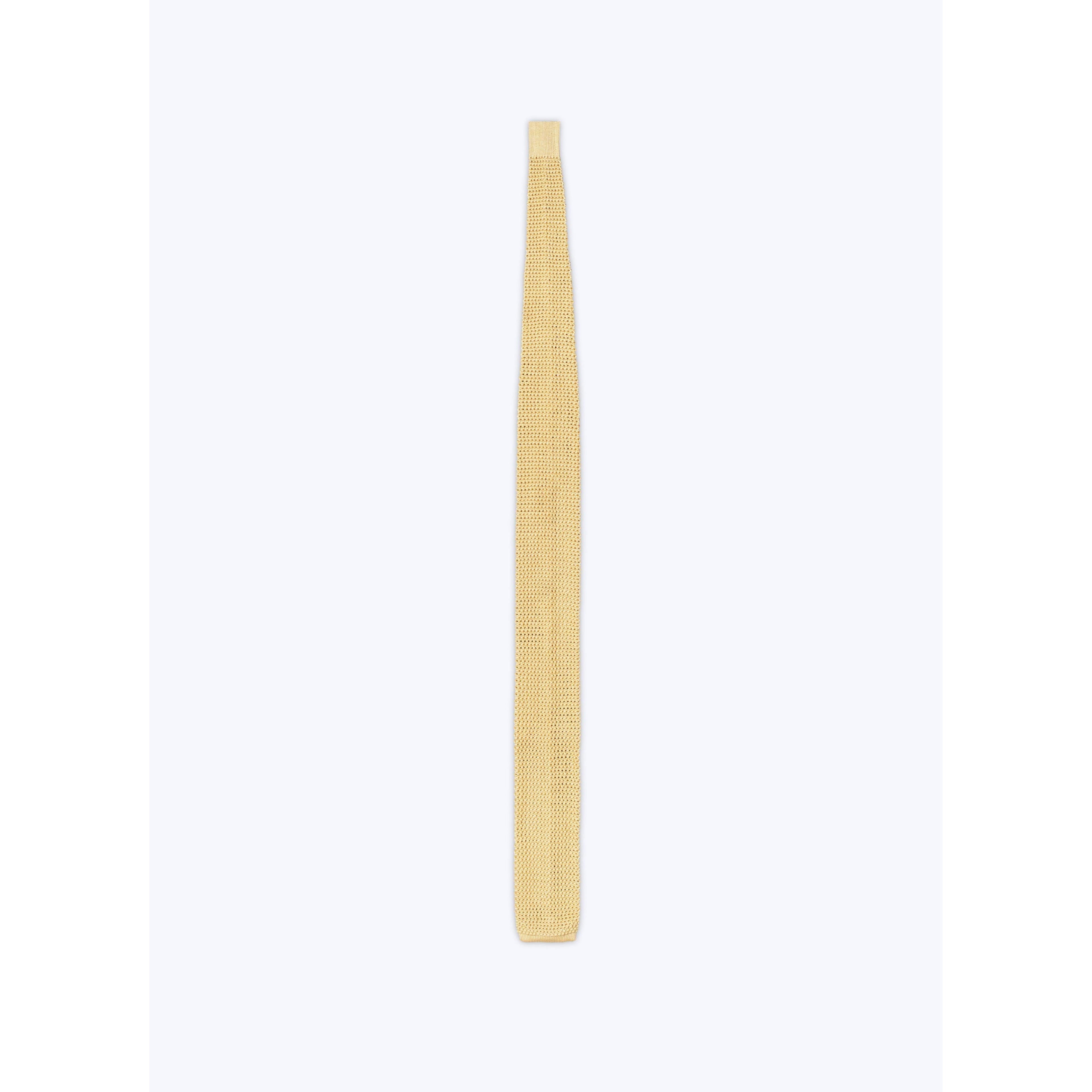 Corbata de punto de seda - Amarillo pálido