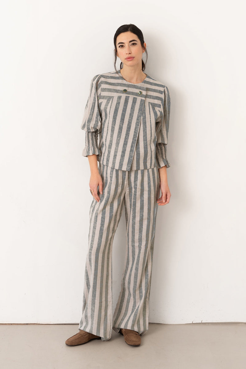 Pantalón rayas azul - Vanó Studio