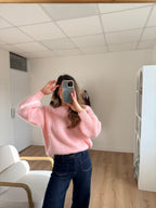 Gaia baby pink mohair and wool knit