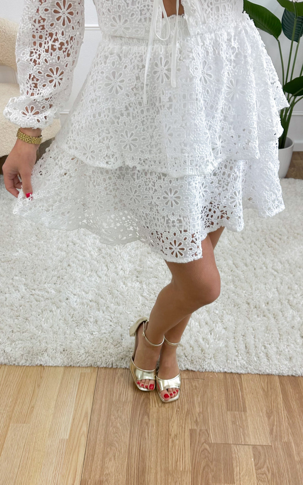 Falda Encaje Naelis - Blanco