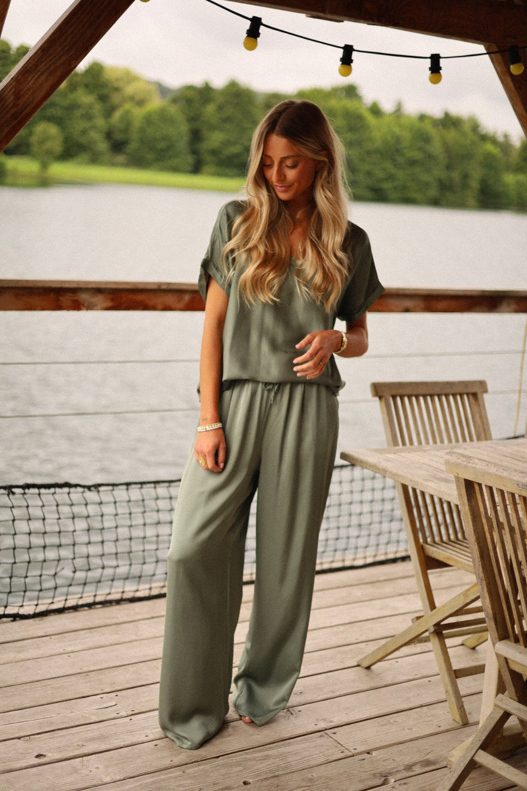 Pantalon Satiné Julya - Kaki