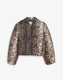 Leni Quilted Leopard Bomber Jacket