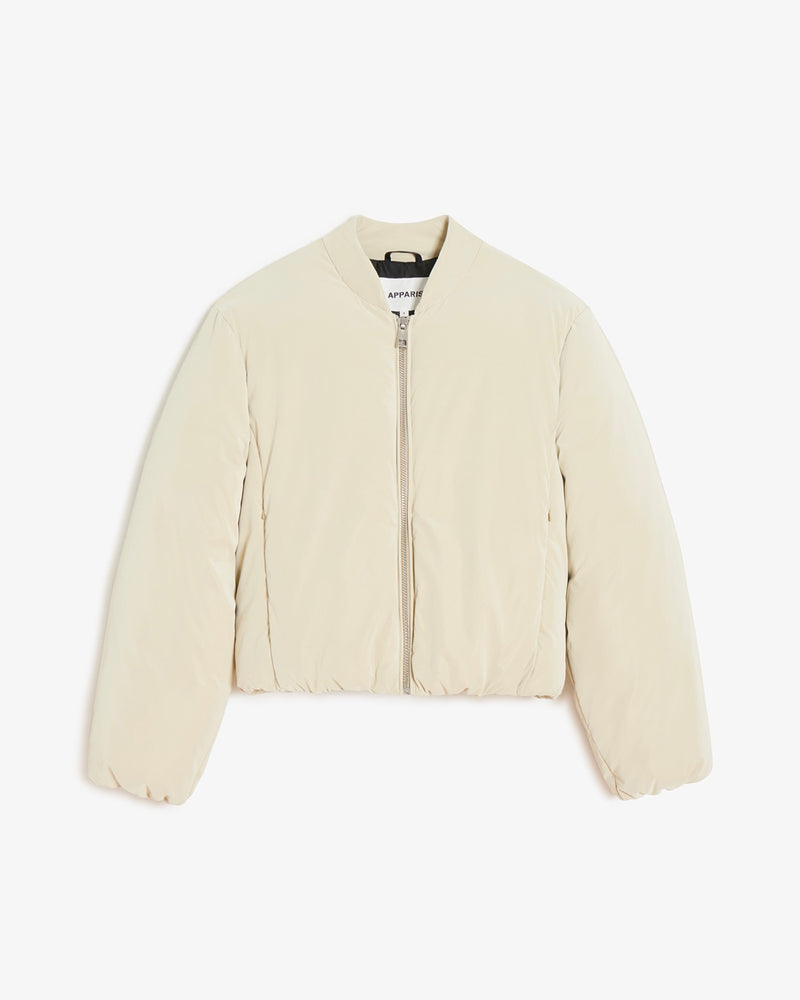 Quilted Bomber Jacket Leni Latte