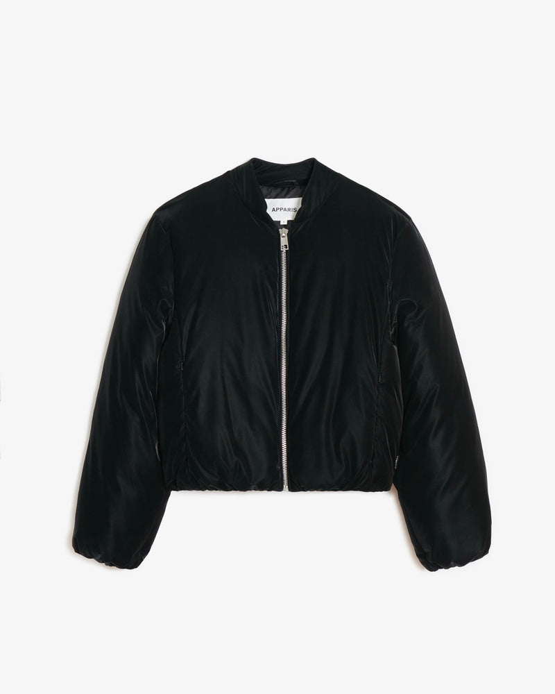 Leni Quilted Bomber Jacket Black