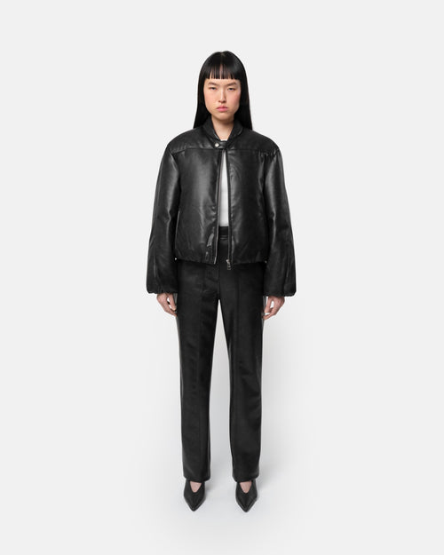 Gigi Quilted Bomber Jacket Black