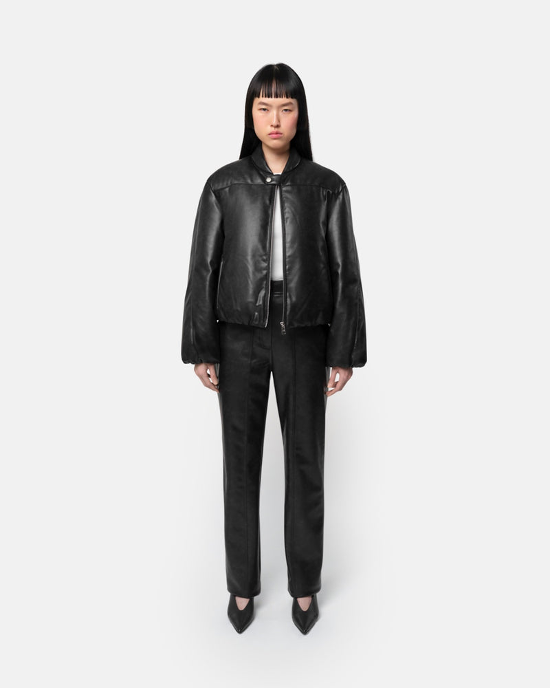 Gigi Quilted Bomber Jacket Black
