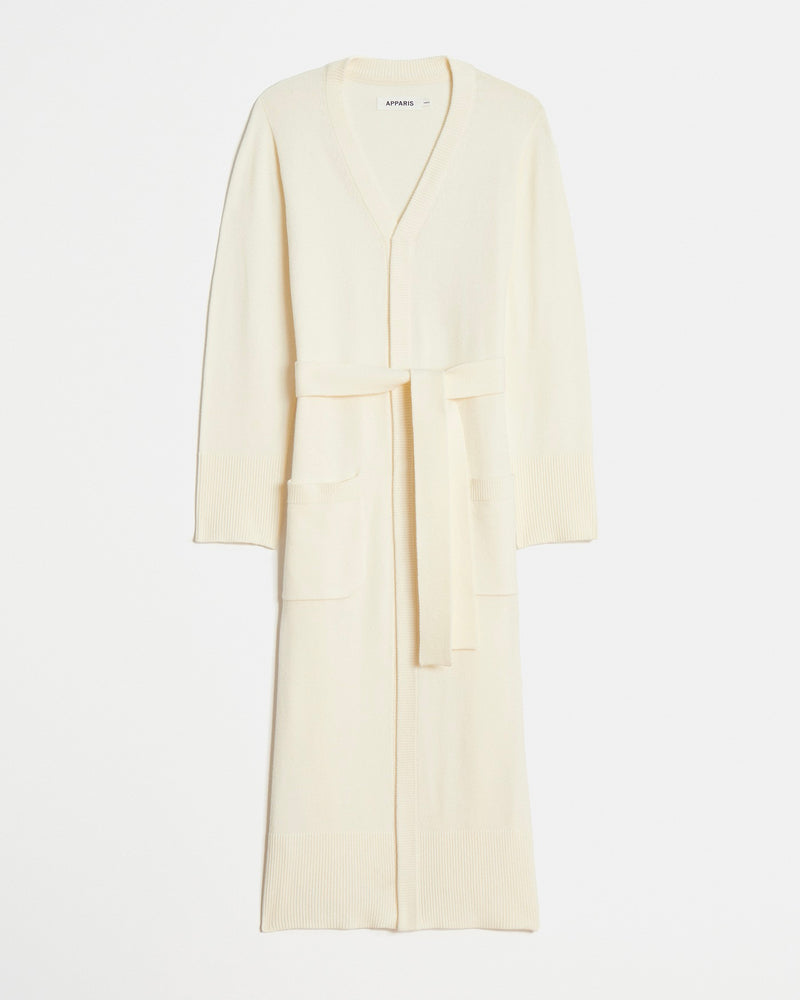 Alessi Cream Long Belted Cardigan