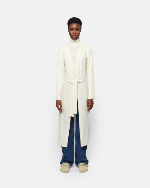 Alessi Cream Long Belted Cardigan