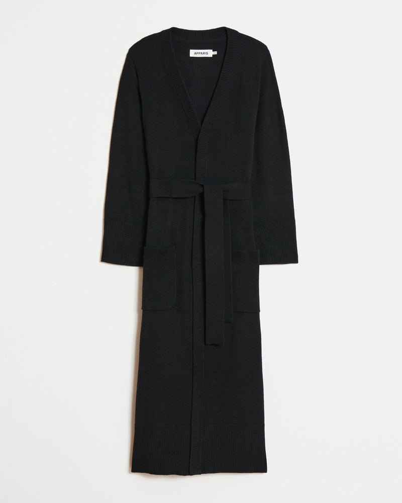 Alessi Black Belted Long Cardigan