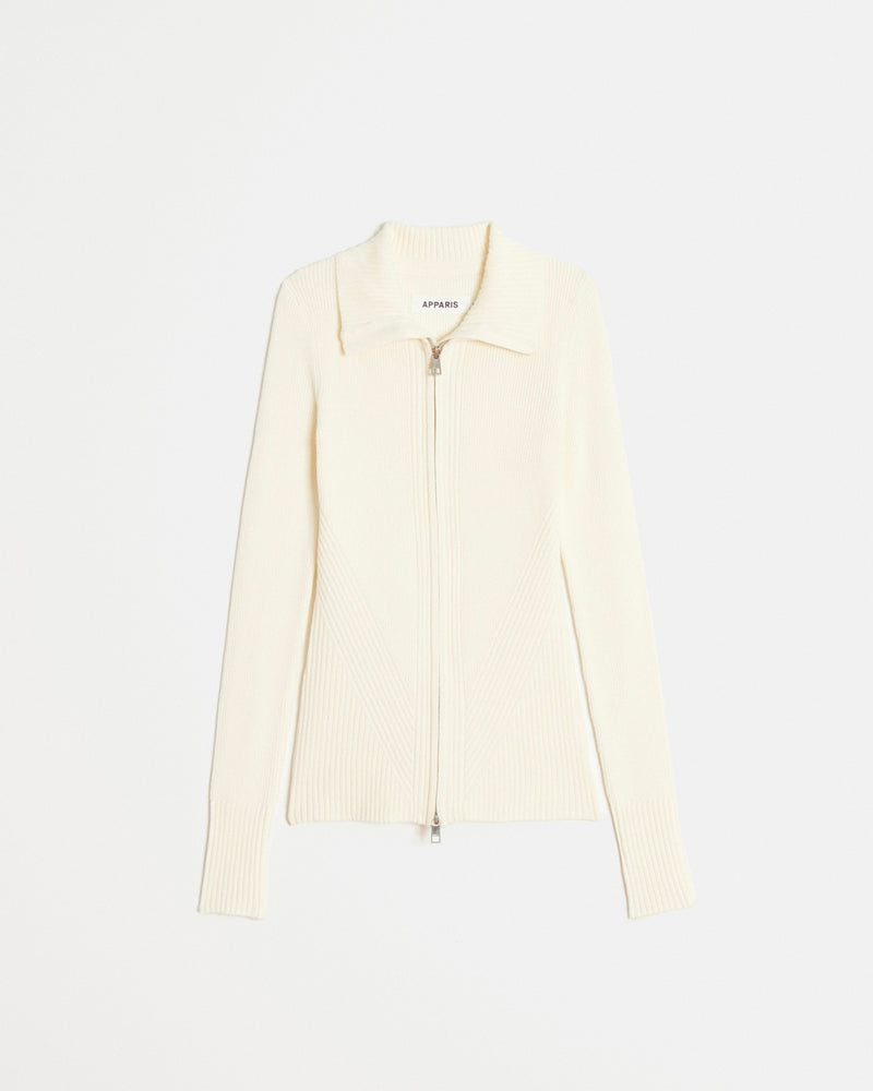 Nova Zip-Up Cardigan Cream