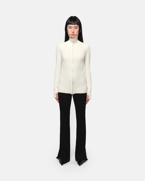 Nova Zip-Up Cardigan Cream