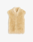 Laila Panna Cotta Mongolian Faux Fur Vest