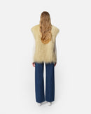 Laila Panna Cotta Mongolian Faux Fur Vest