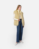 Laila Panna Cotta Mongolian Faux Fur Vest