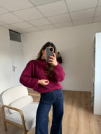 Pull En Maille À Col Rond Hortense Bordeaux