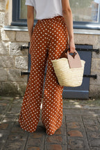 Pantalon Ambroise pois caramel