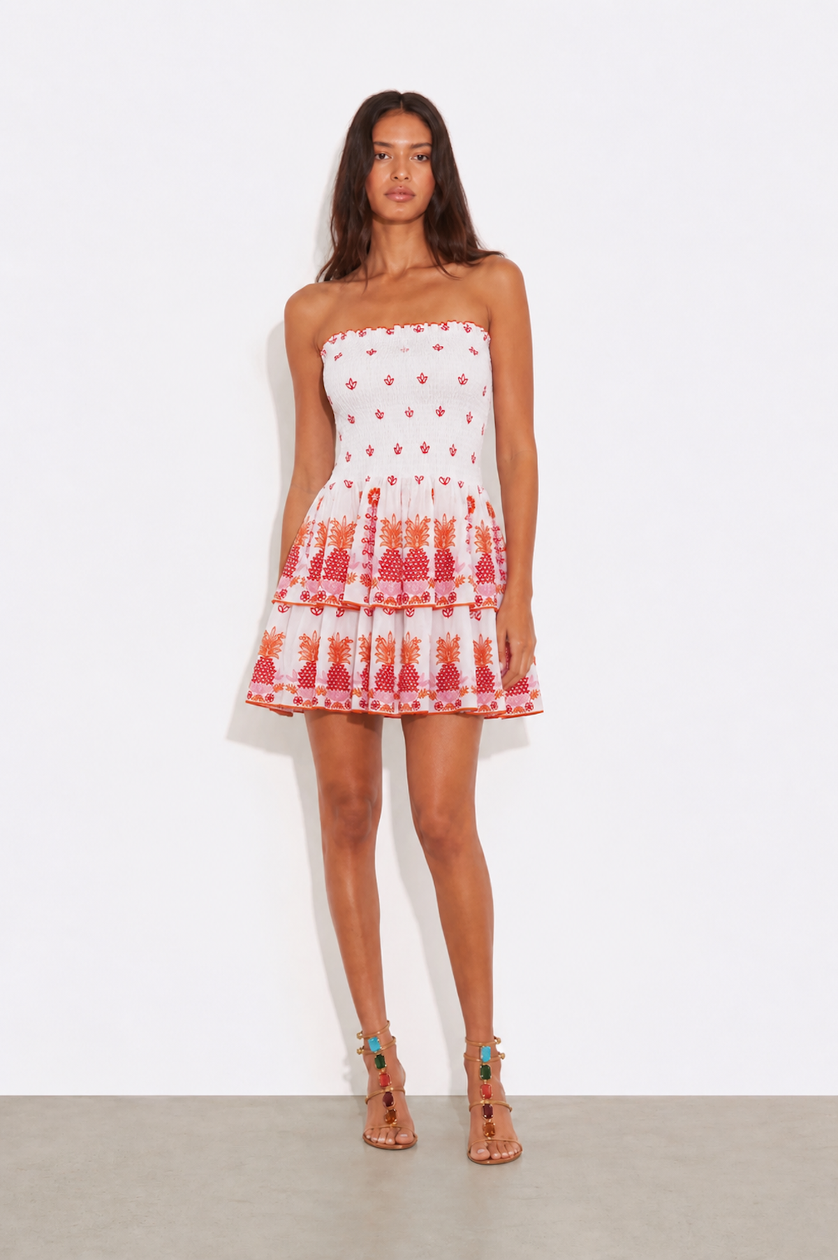 Ines Dress - Peach Pineapple