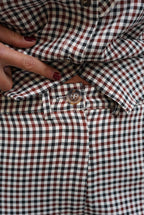 Eugene Check Trousers Ecru/Bordeaux