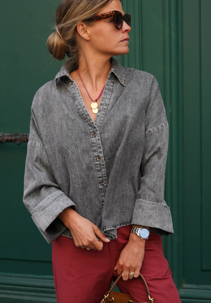 Léonore Denim Gray Shirt