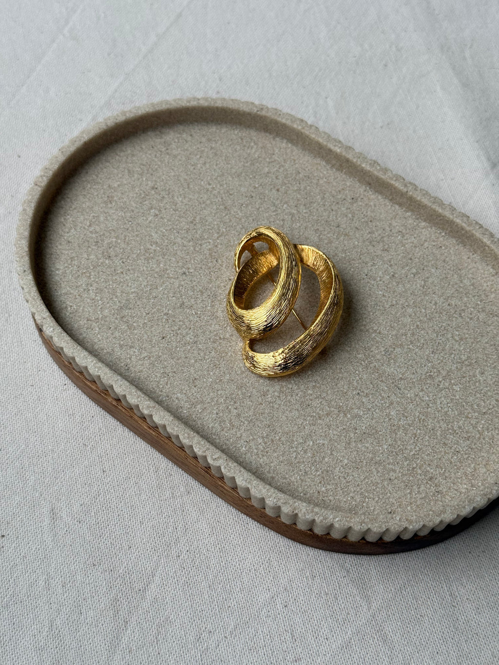 Broche Vintage - Espiral Cepillada