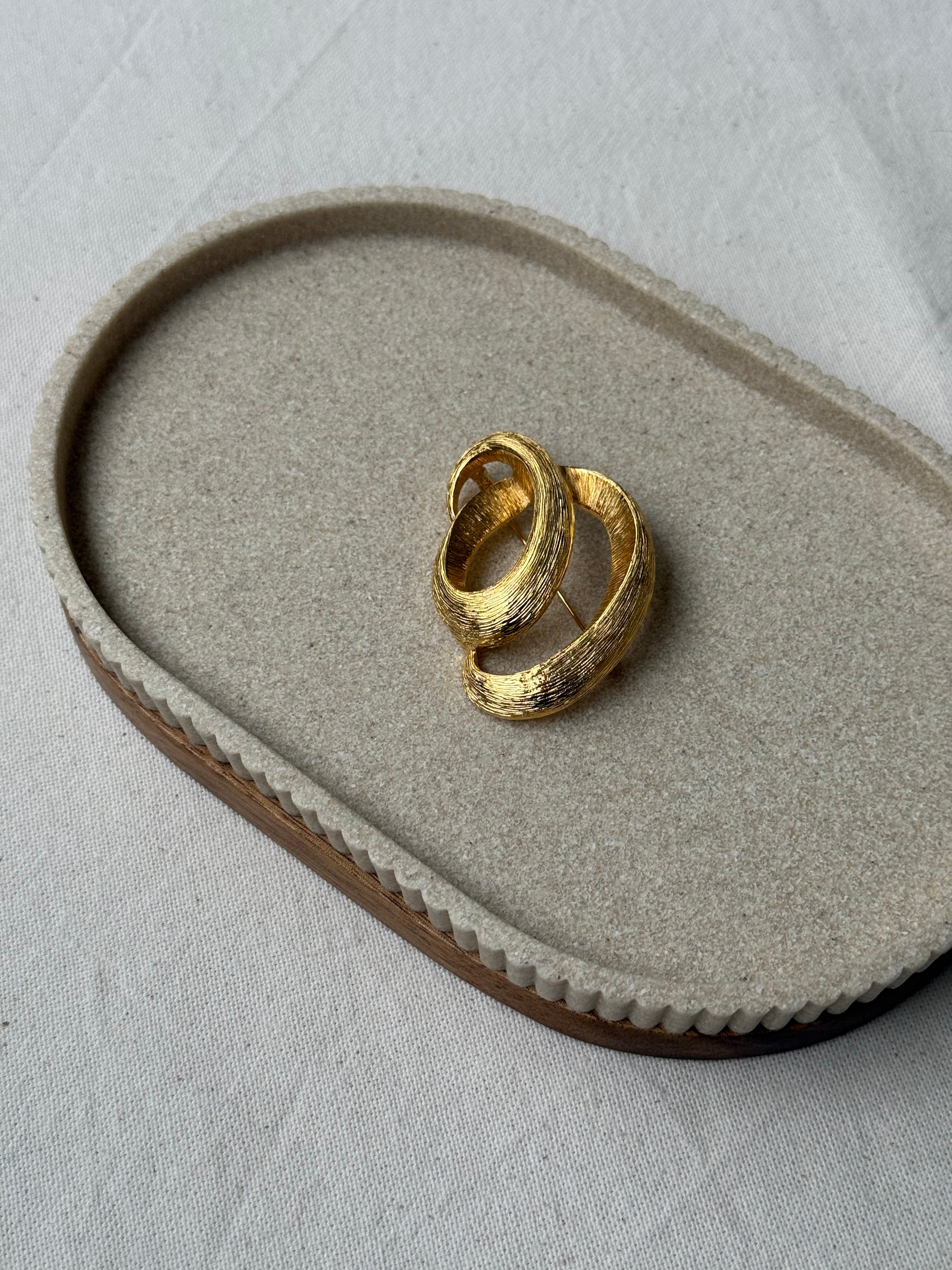 Broche Vintage - Espiral Cepillada
