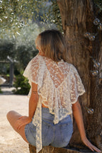 Azelie Embroidered Blouse - Cream