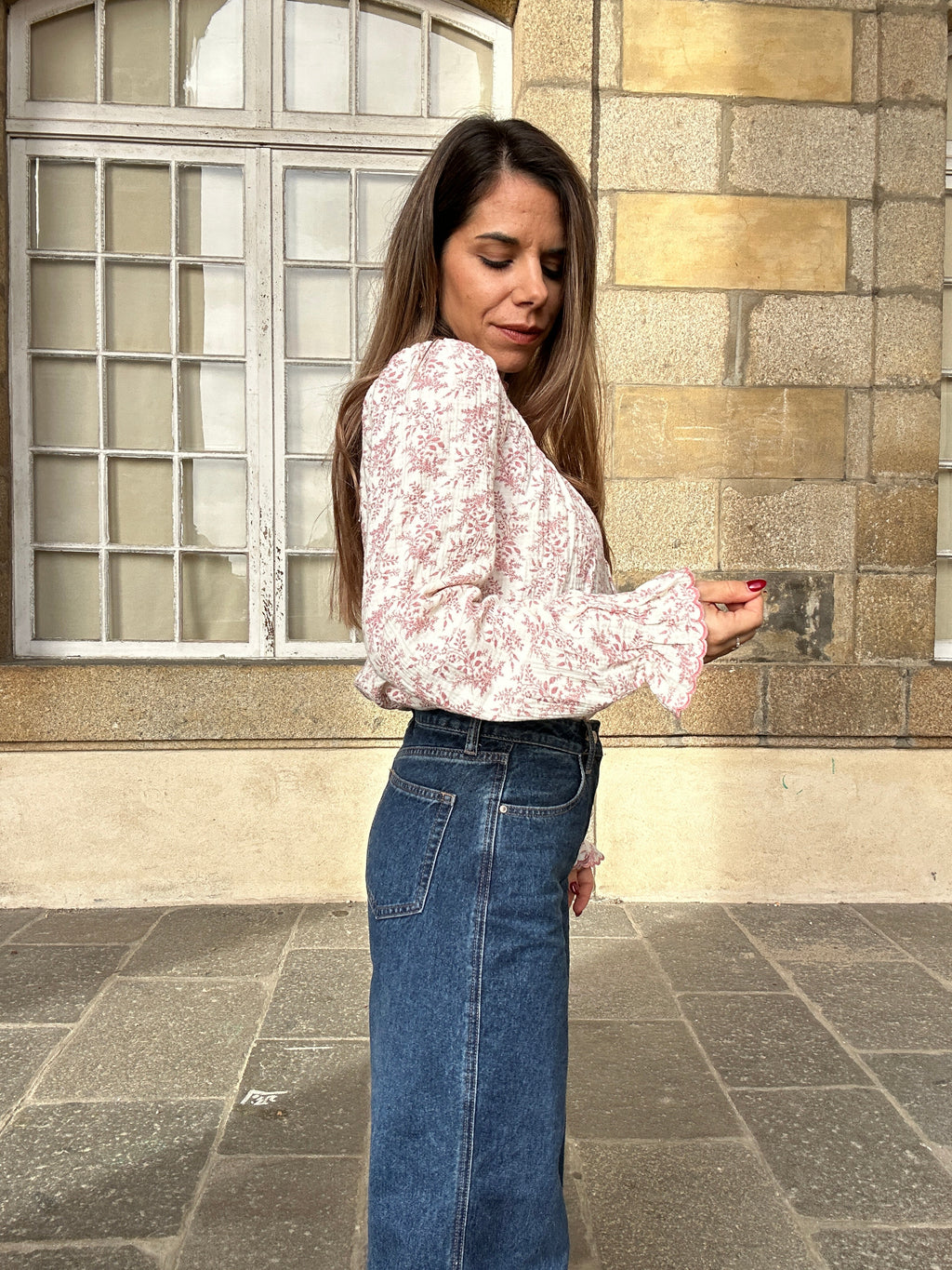 Blusa de flores Amélia rosa