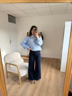 Hortense Crew-Neck Knitted Sweater Glacier Blue