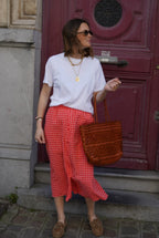 Arlette Vichy Skirt Pink/Red