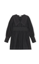 Vestido corto con cuello en V - Negro