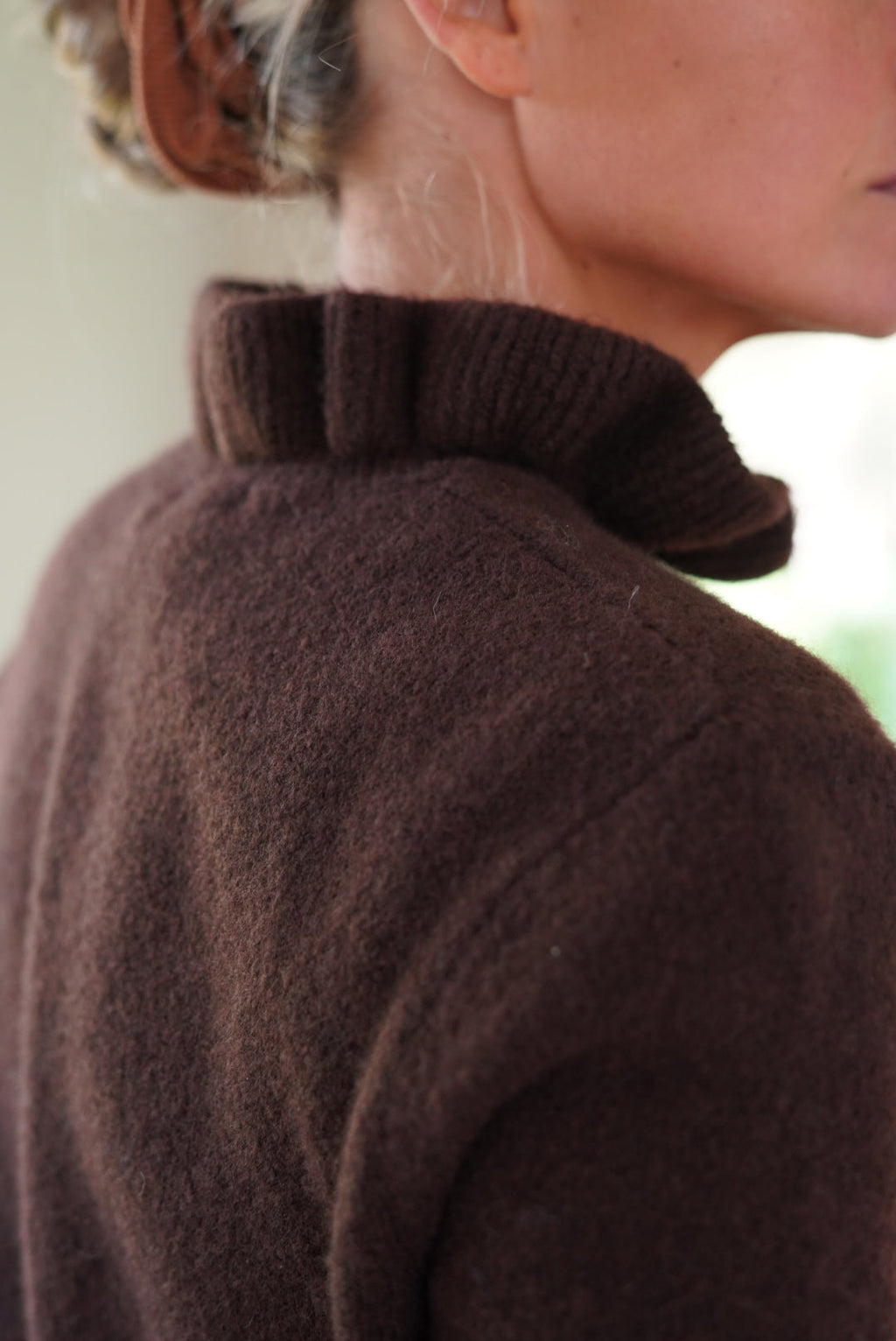 Gabriel Froufrou Collar Chocolate Sweater