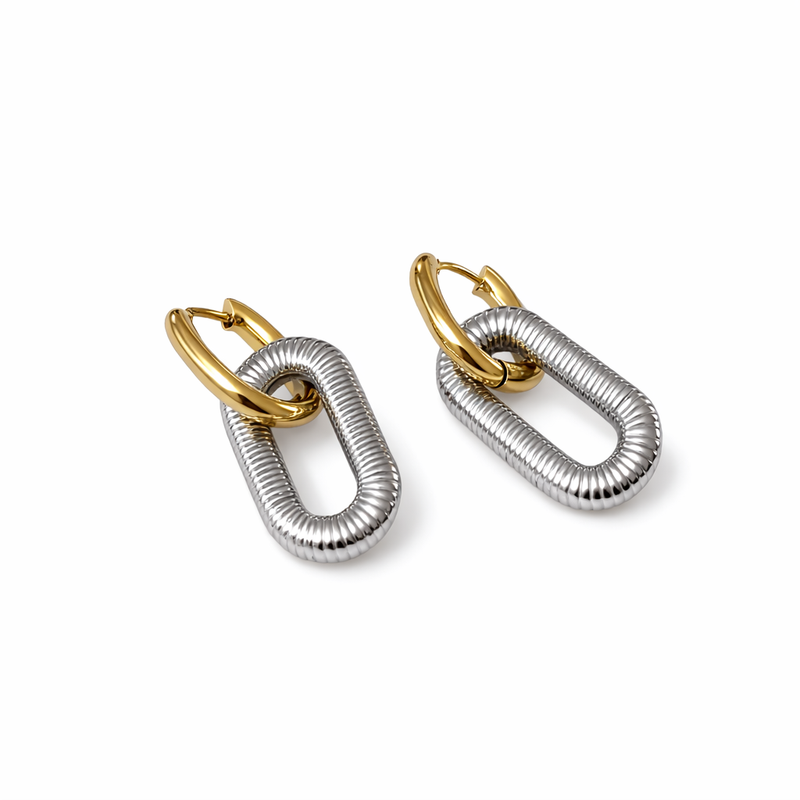 Boucles D'Oreilles Ovila - Doré, Argent Ou Bicolore