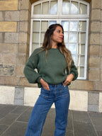 Prenda de punto de mohair y lana Gaia caqui