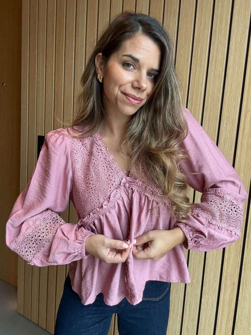 Pink Iris Blouse