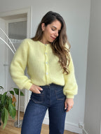 Jersey de punto de lana Bianca amarillo claro