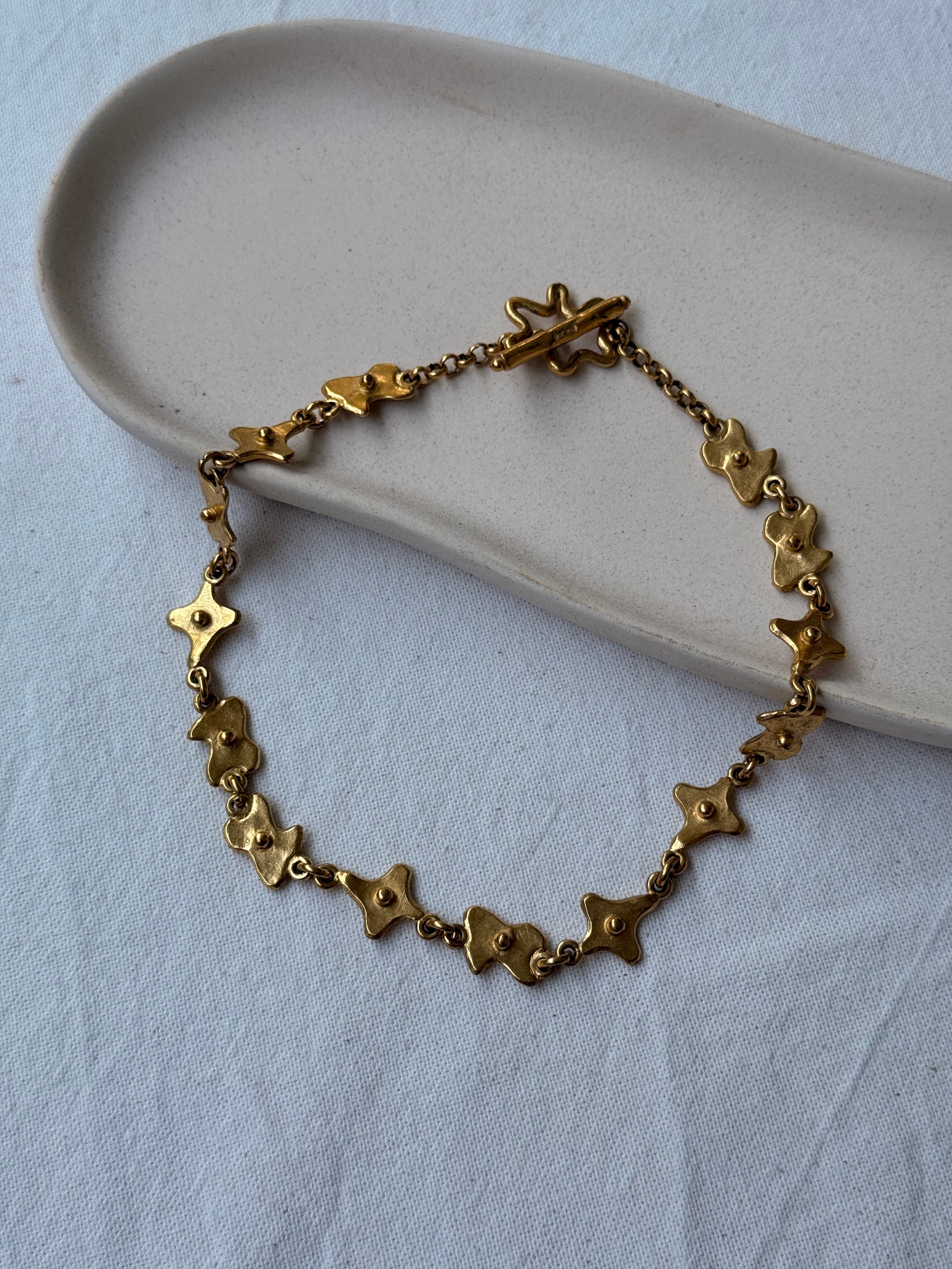 Biche De Bere Vintage Necklace - Gold-Tone Shaped Links