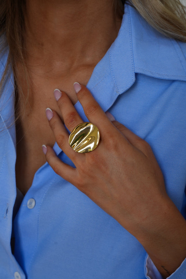 Stalen Ring - Zoa Goudkleurig