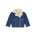Organic Denim Jacket with Sherpa Lining - Blue - Girls
