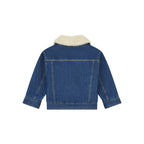 Organic Denim Jacket with Sherpa Lining - Blue - Girls