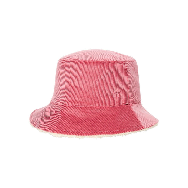Reversible Sherpa-Lined Ribbed Velvet Bucket Hat - Pink - Unisex