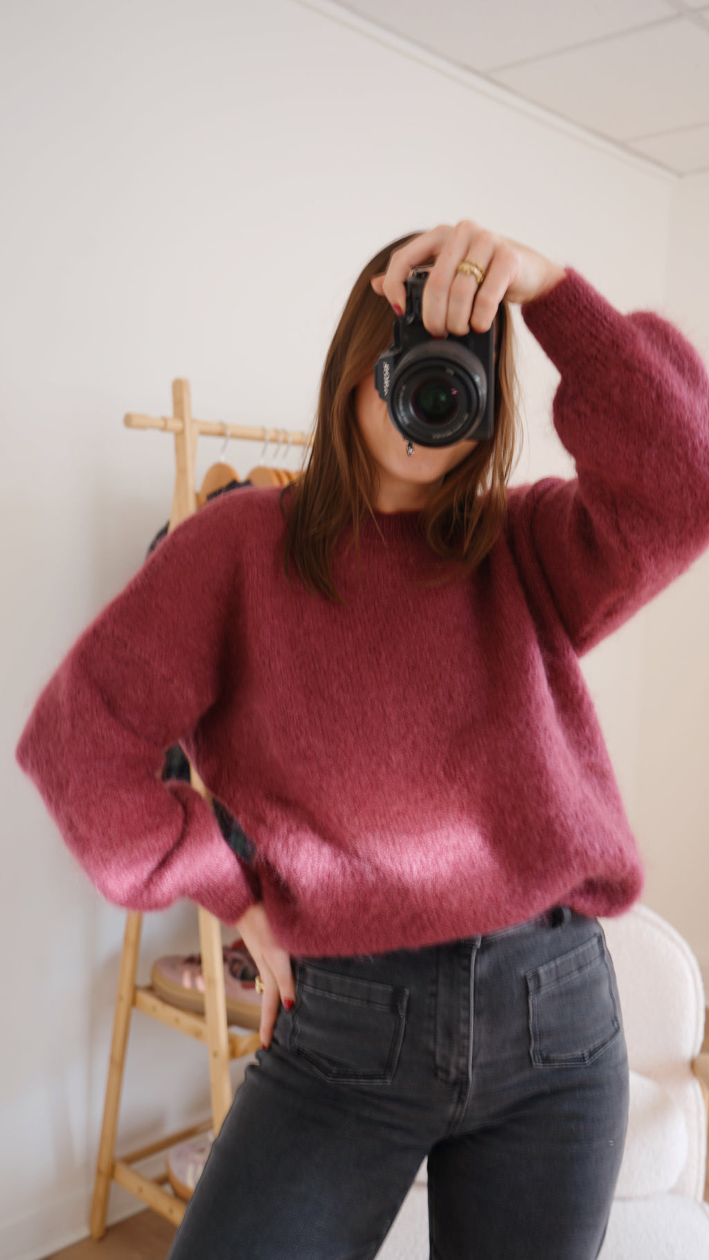Maille En Mohair Et Laine Gaia Bordeaux