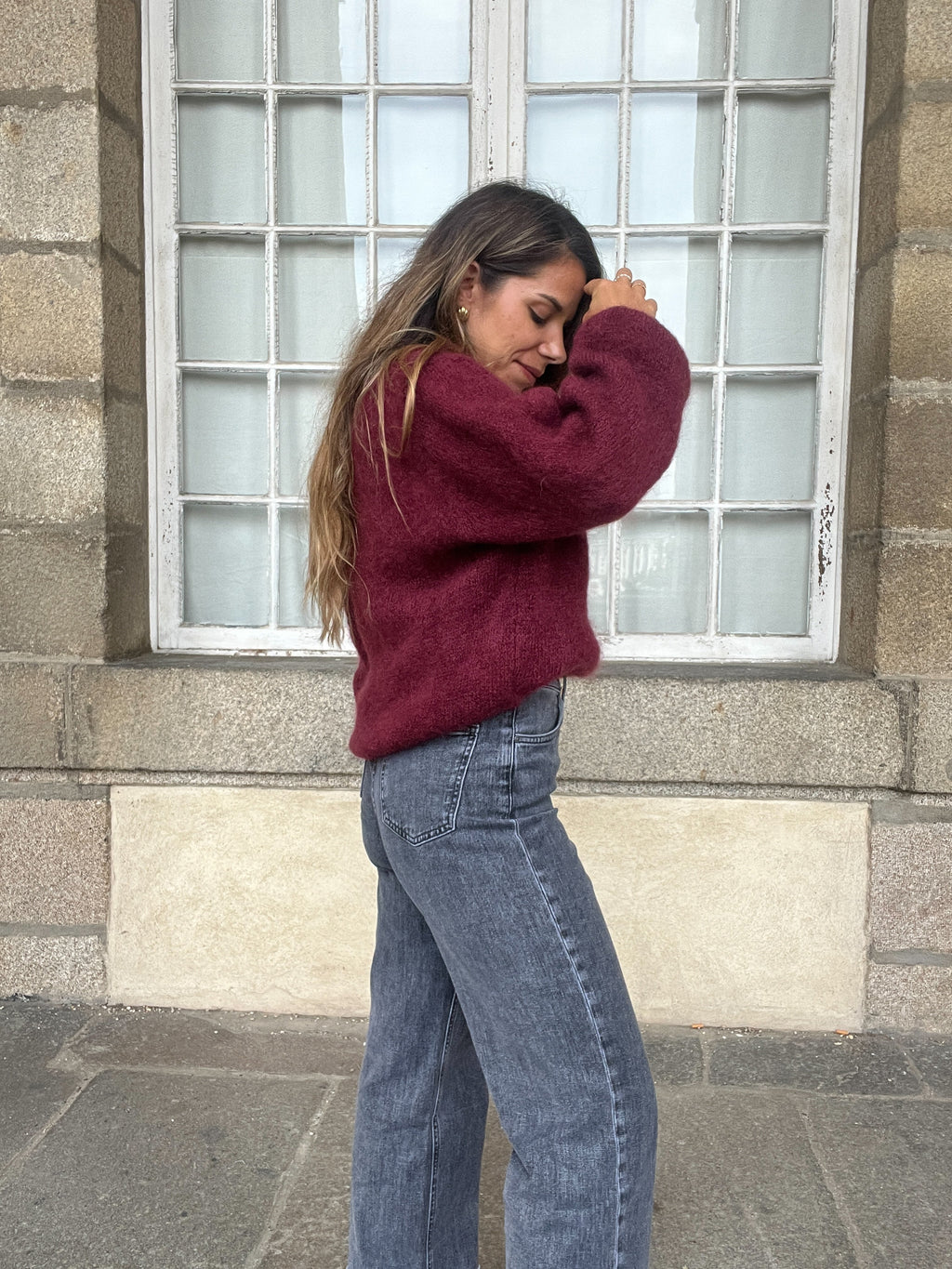 Bianca Burgundy Wool Knit