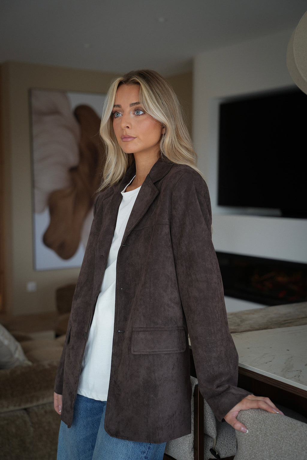 Trecy Chocolat - Suede Blazer