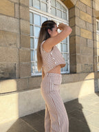 Pantalón Marinero Rayas Camel